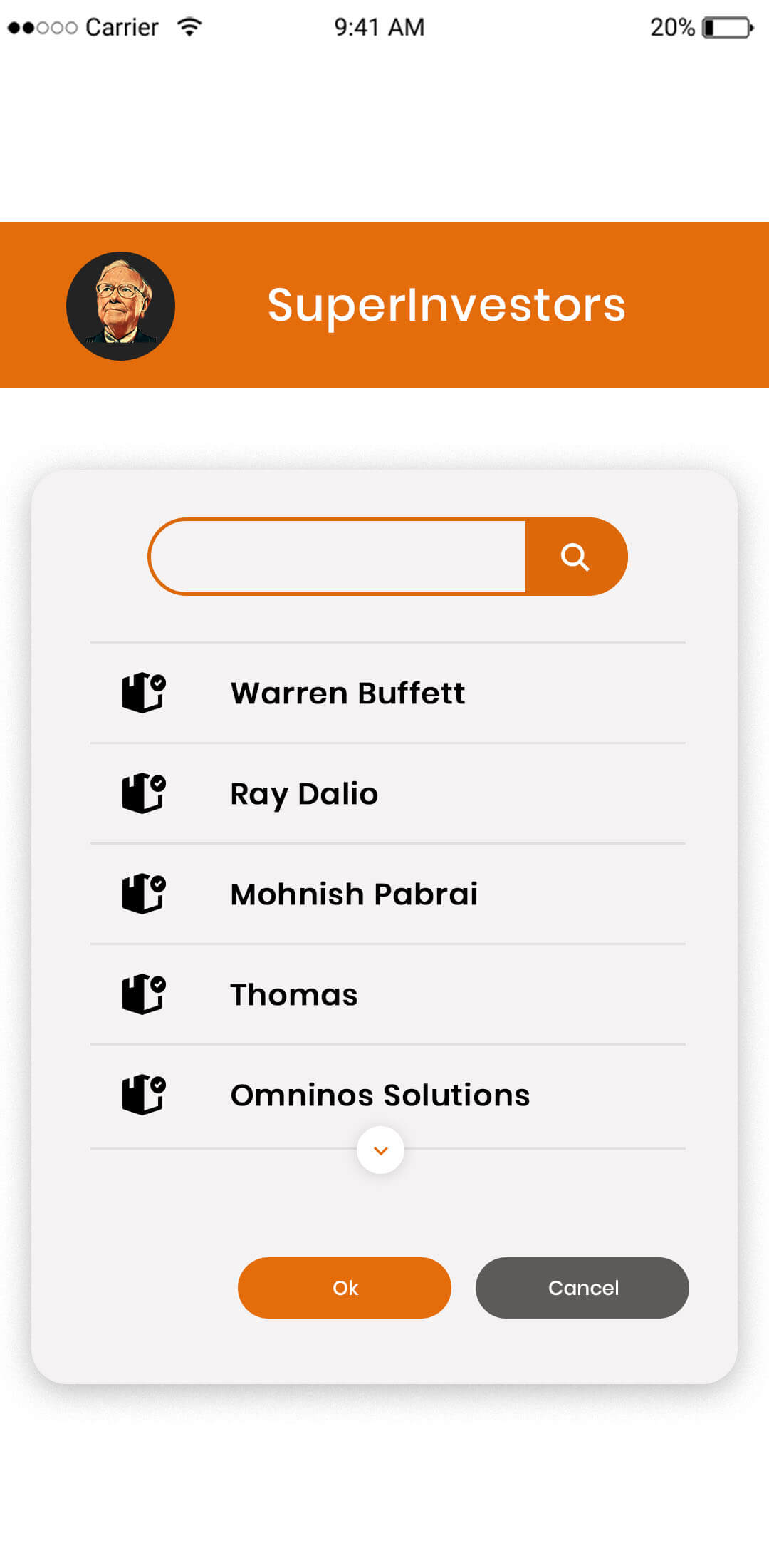 Market indices tracking screen in ET Markets clone app