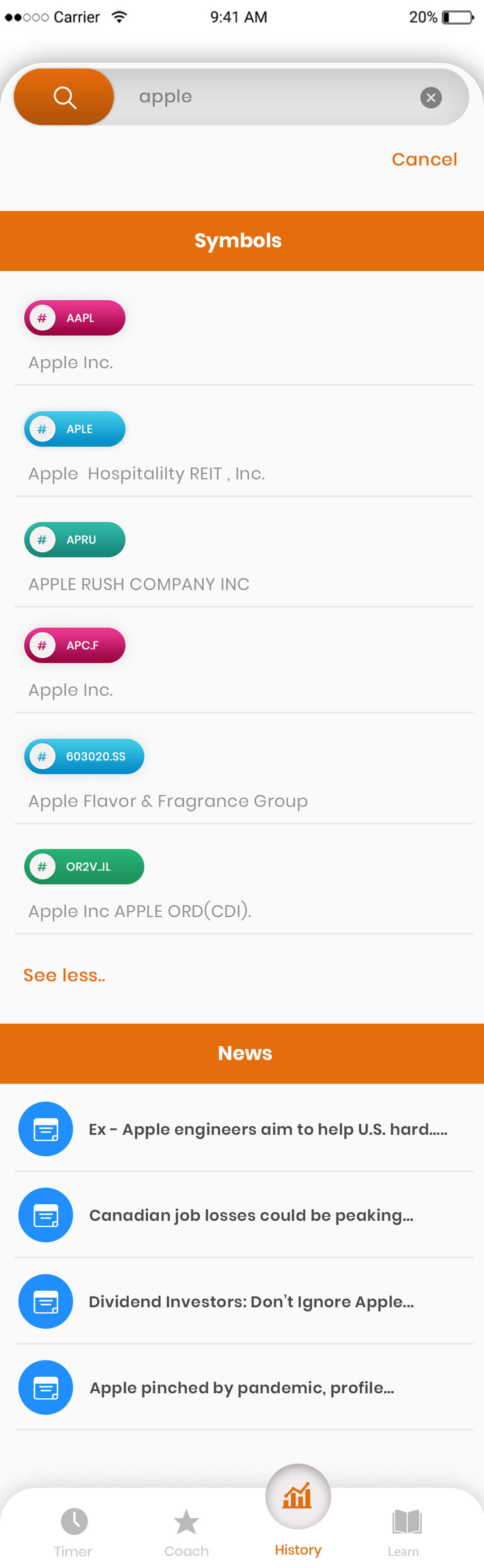 Secure user login interface for ET Markets finance app