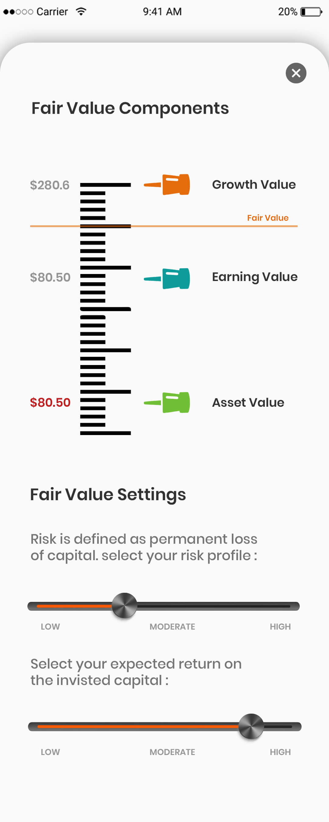 Stock market insights screen in ET Markets finance app