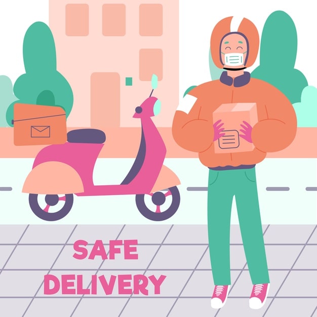 Safe and contactless food delivery process for online orders