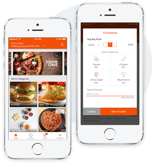  UberEats clone app screens showing food ordering and delivery features