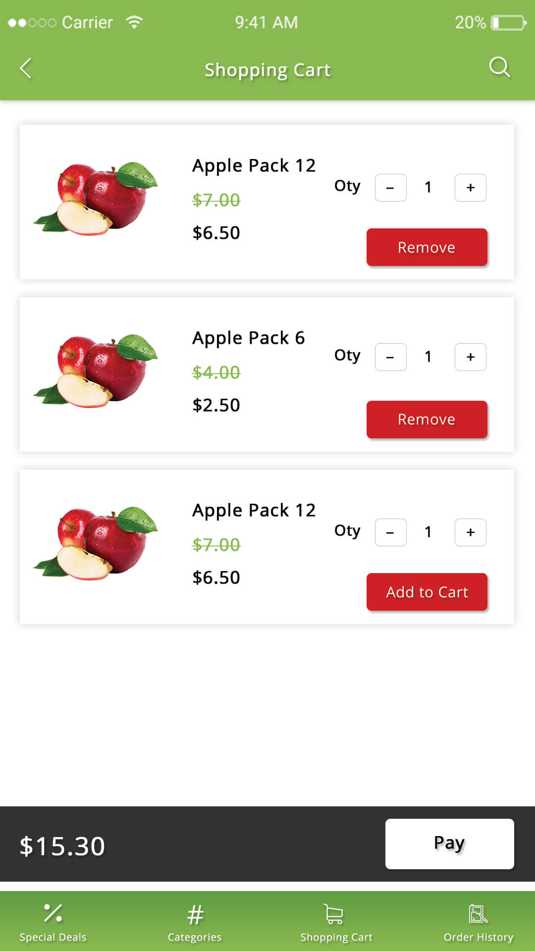 Walmart grocery clone app UI preview