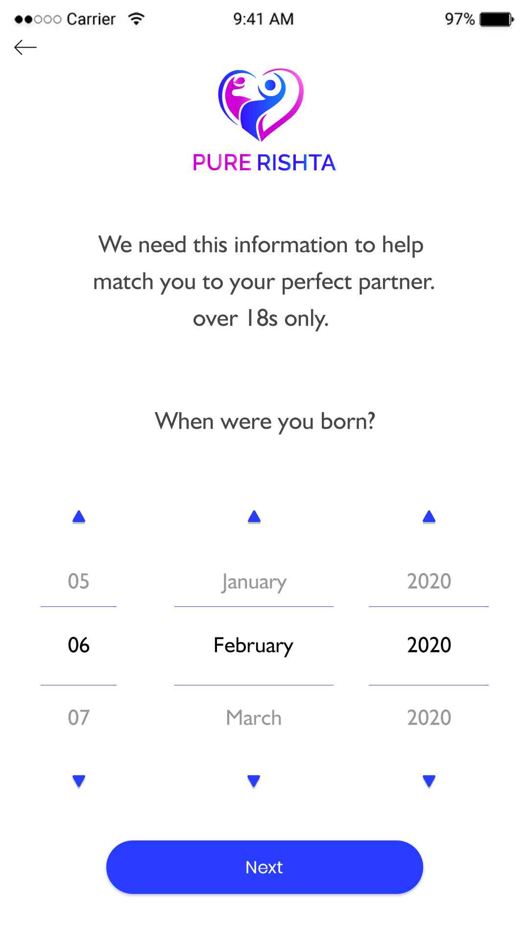 Profile Matching Screen UI