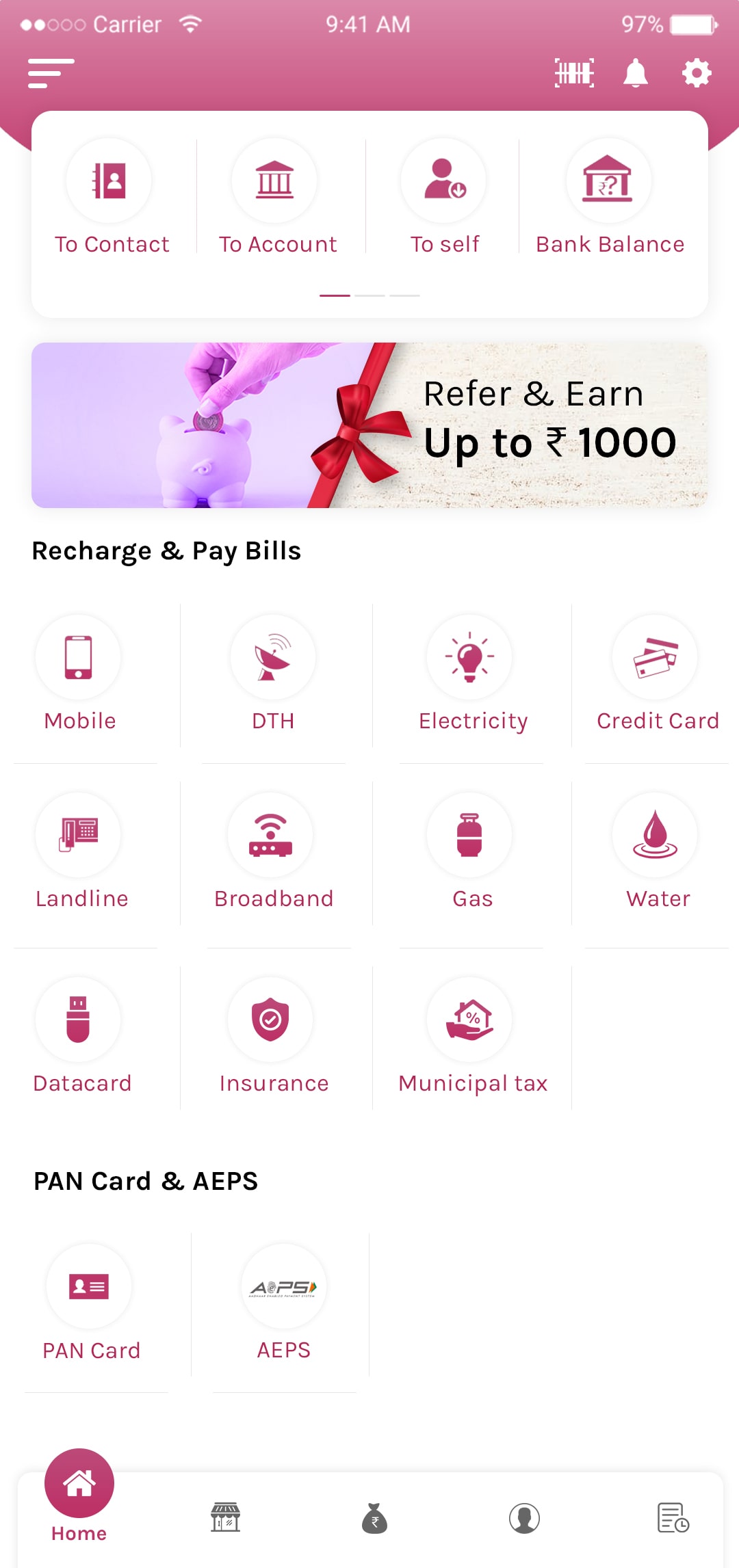 Mobile Wallet App User Interface