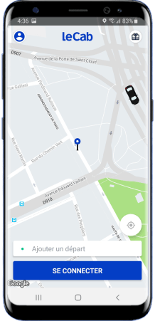 Cabify Style Taxi App User Dashboard Screen