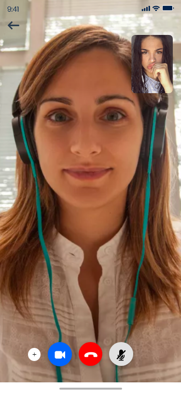 Free Conference Call clone audio and video meeting screen on iPhone