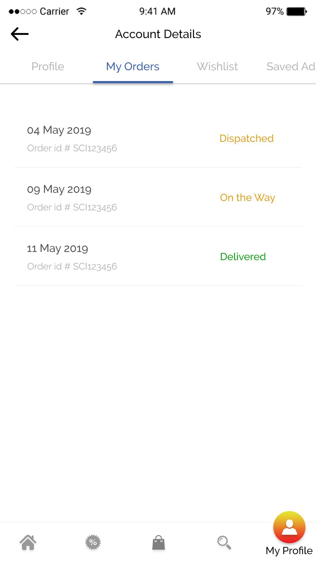 User Dashboard Screen 16