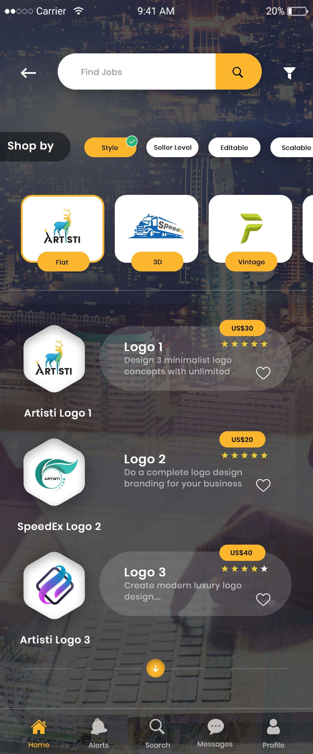  Aquent Clone App Home Screen for Talent Management