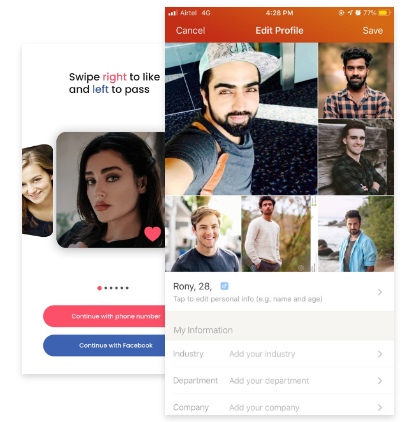Design flow of application like bumble