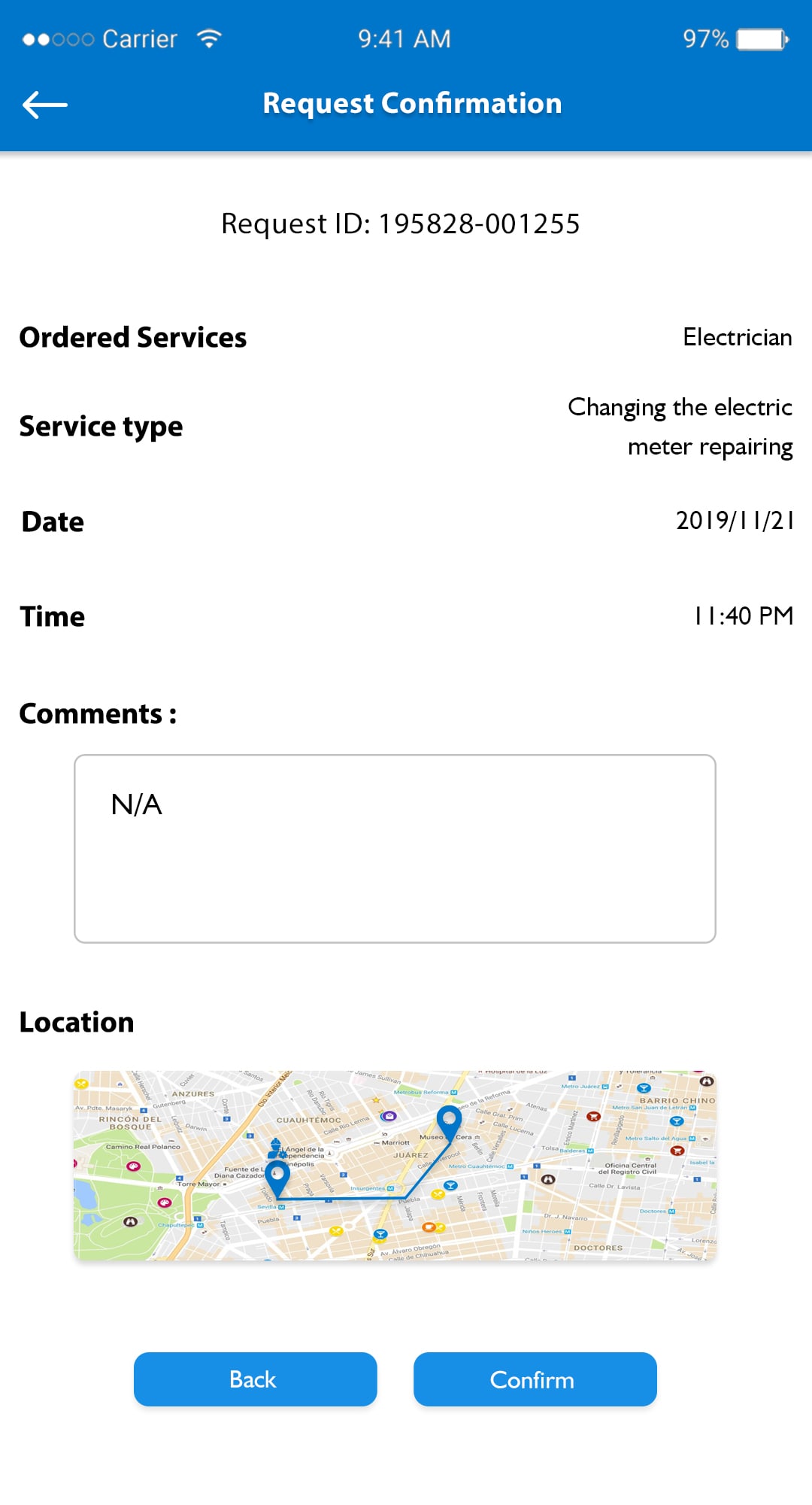 Service Request Status