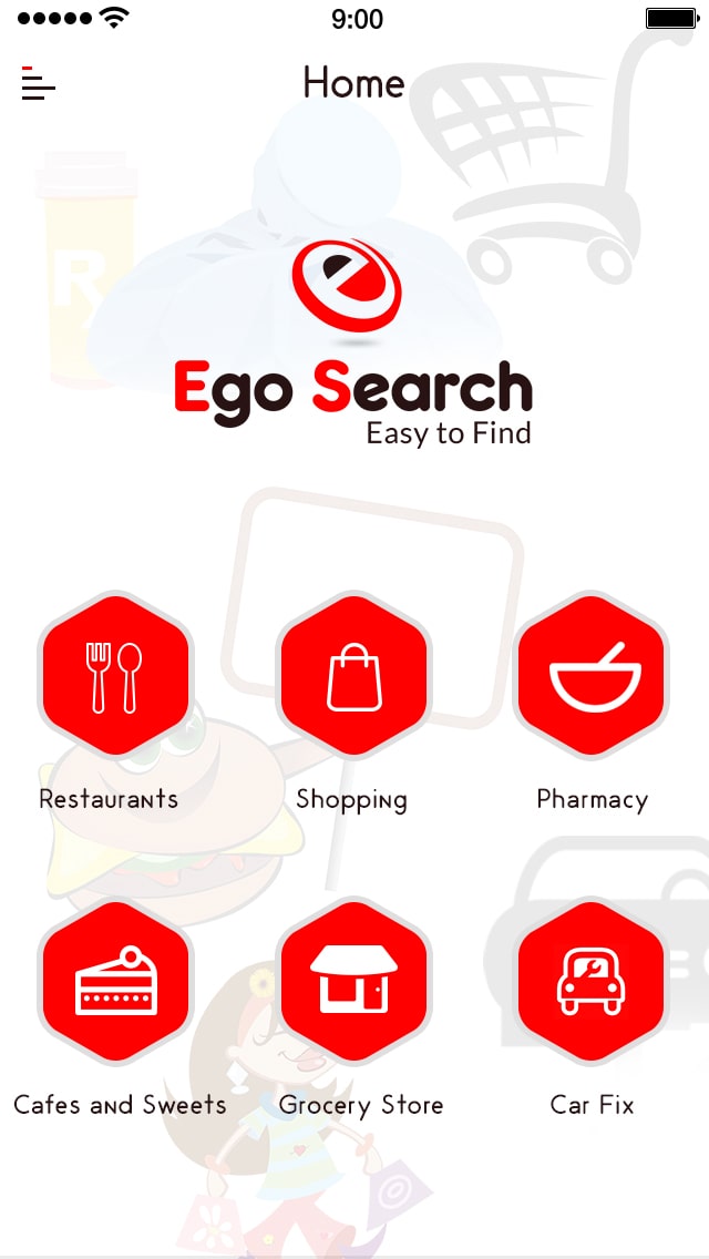 Yelp clone app interface with map view and business pins