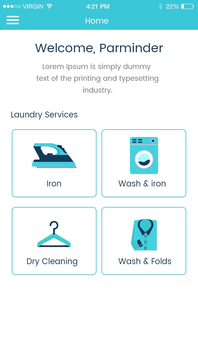 User booking a service from home via app