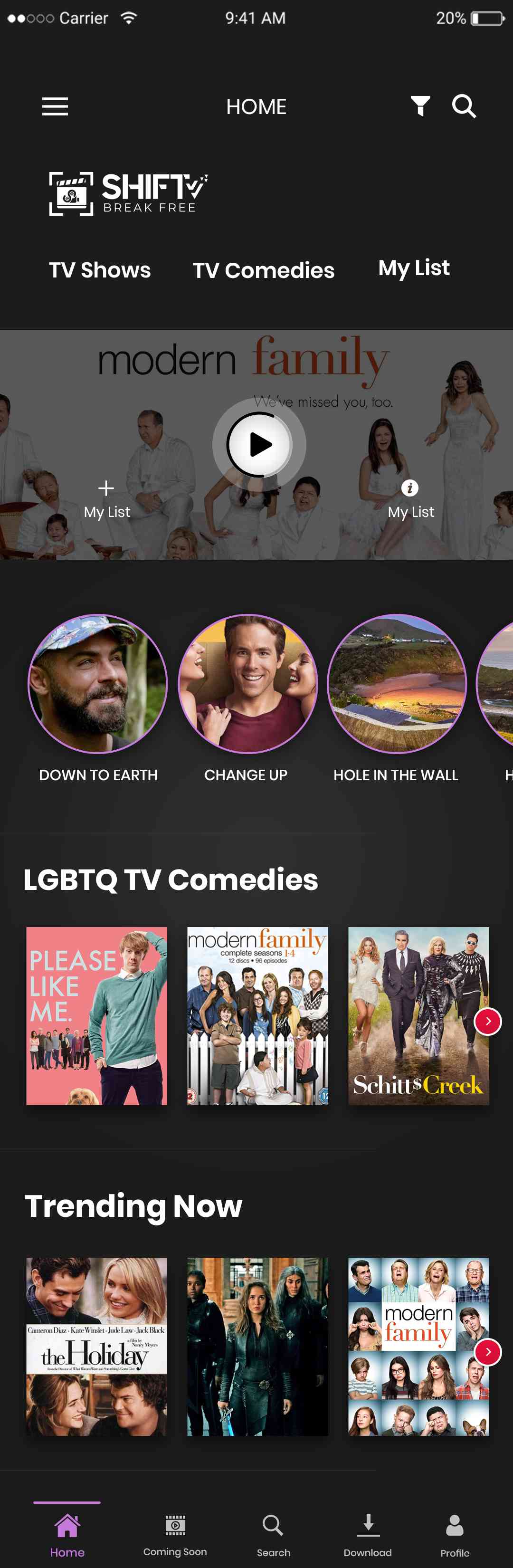 IMDB Clone App Full-Screen Movie Information Layout
