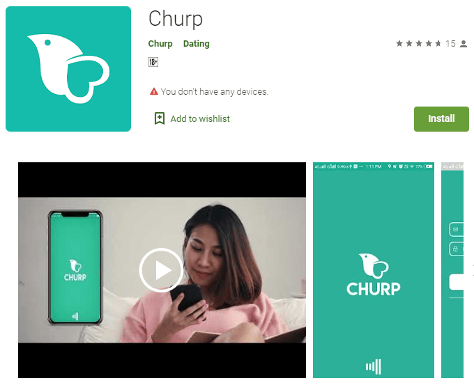 Churp App UI Example