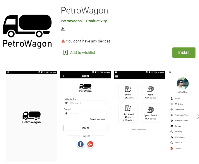 PetroWagon App Interface